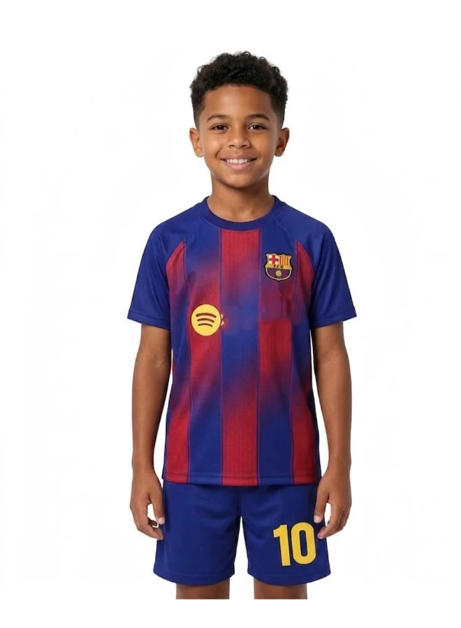 Toyland Kids Football Jersey Set Breathable Sports T-Shirt and Shorts Kit (Blue and Red, 120 cm) 1hzuo
