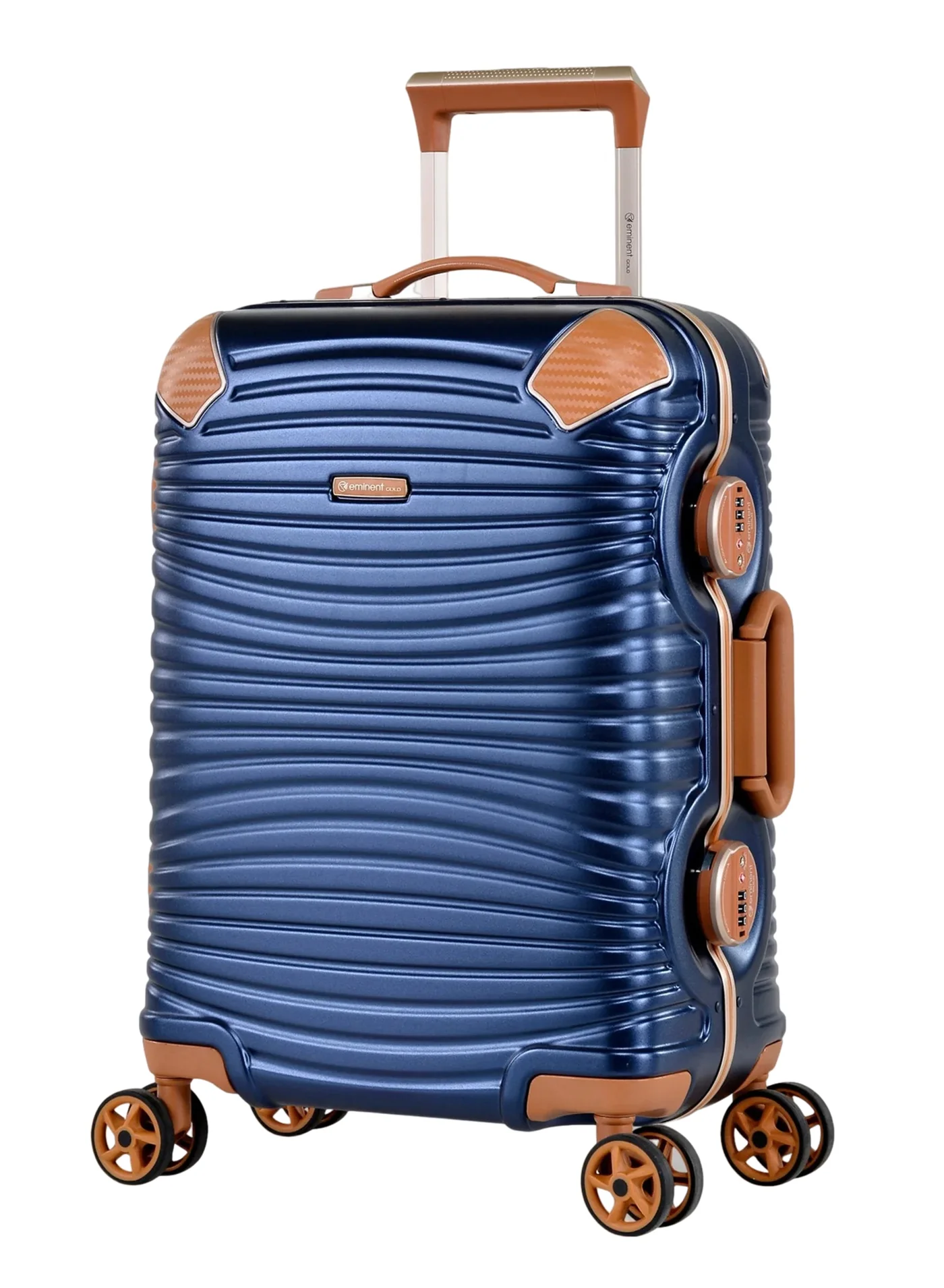 Eminent Premium Polycarbonate Carry-On Luggage with Aluminum Frame and Double TSA Locks (Gold, 51 cm) hjq80