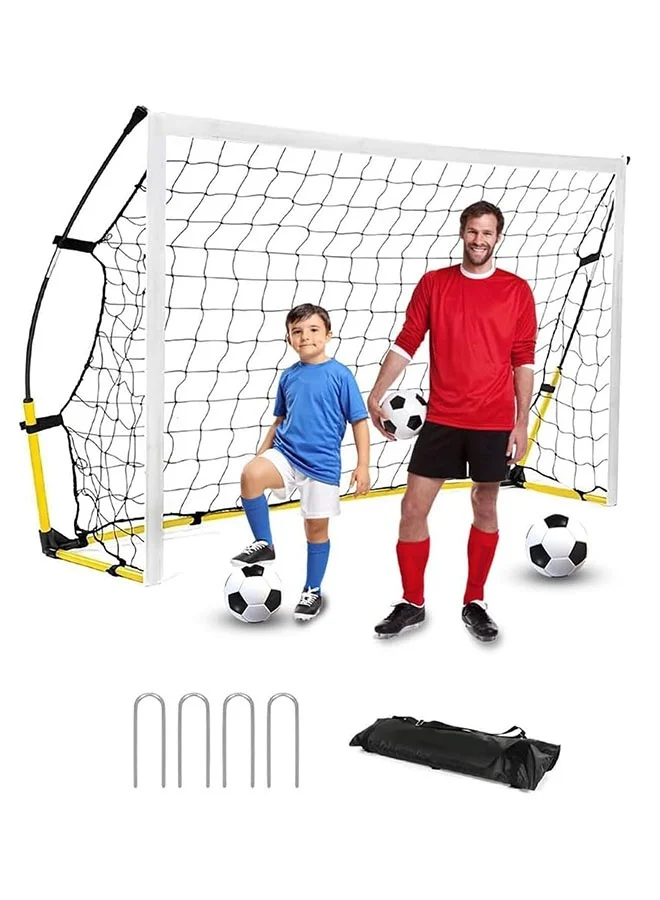 Arabest Portable Soccer Goal Set Foldable Training Net with Carry Bag and Ground Stakes for Backyard Practice (240 x 150 x 84 cm) ipi48