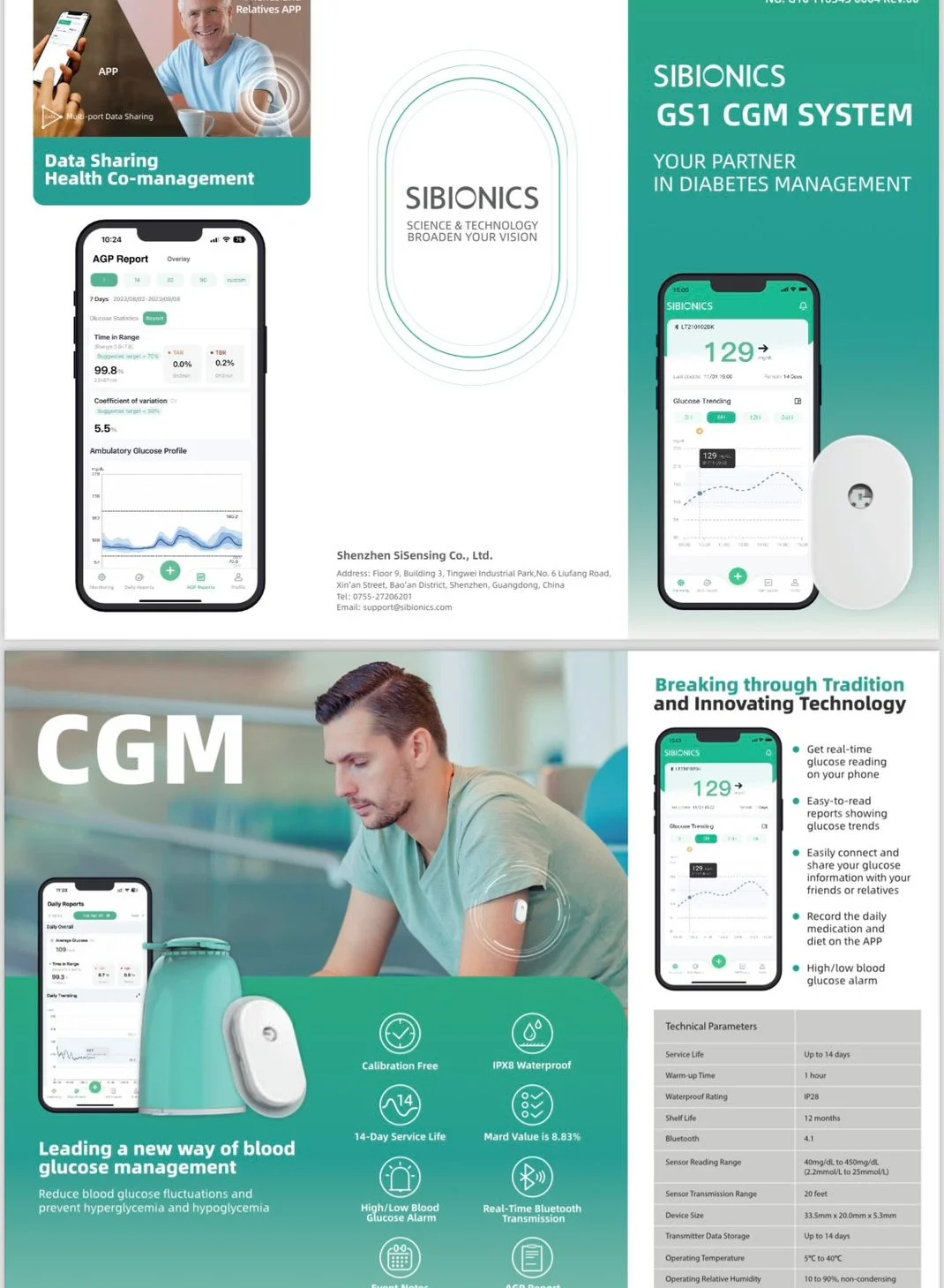Sibionics GS1 Continuous Glucose Monitoring System (1 Sensor Kit) pa5py