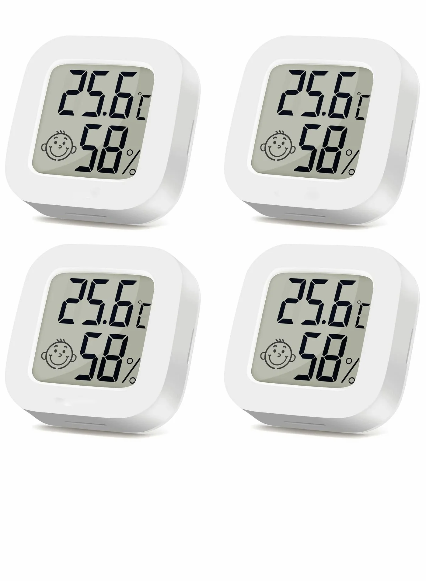 SYOSI Digital Indoor Thermometer and Hygrometer Gauge with Large LCD Display for Home and Greenhouse (4 Pack) mnd6b