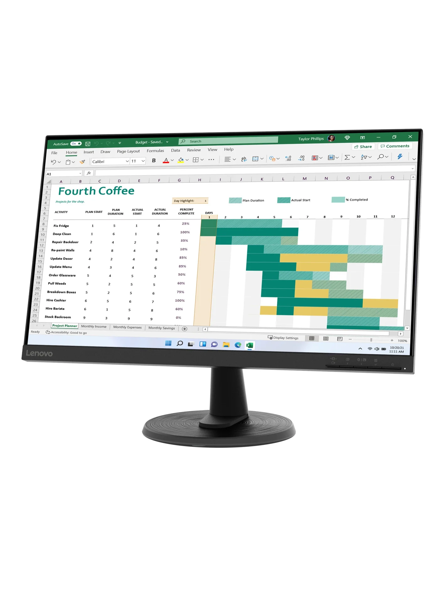 Premium 23.8 Inch FHD LED Monitor Borderless Display with VGA and HDMI Connectivity (Black, 23.8 Inch) 0jn9k