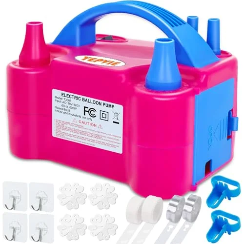 YEPVIE Electric Balloon Pump Portable Dual-Mode Inflator with 14-Piece Arch Decoration Kit for Parties and Events dy5tn