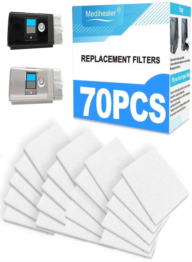 Medihealer CPAP Replacement Filters Premium Universal Air Filtration Set (70 Pack) 6qes4