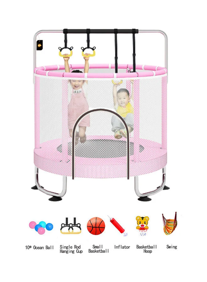 Kidle Indoor Outdoor Trampoline with Safety Enclosure Net and Horizontal Bar for Kids (150 cm) ttzou
