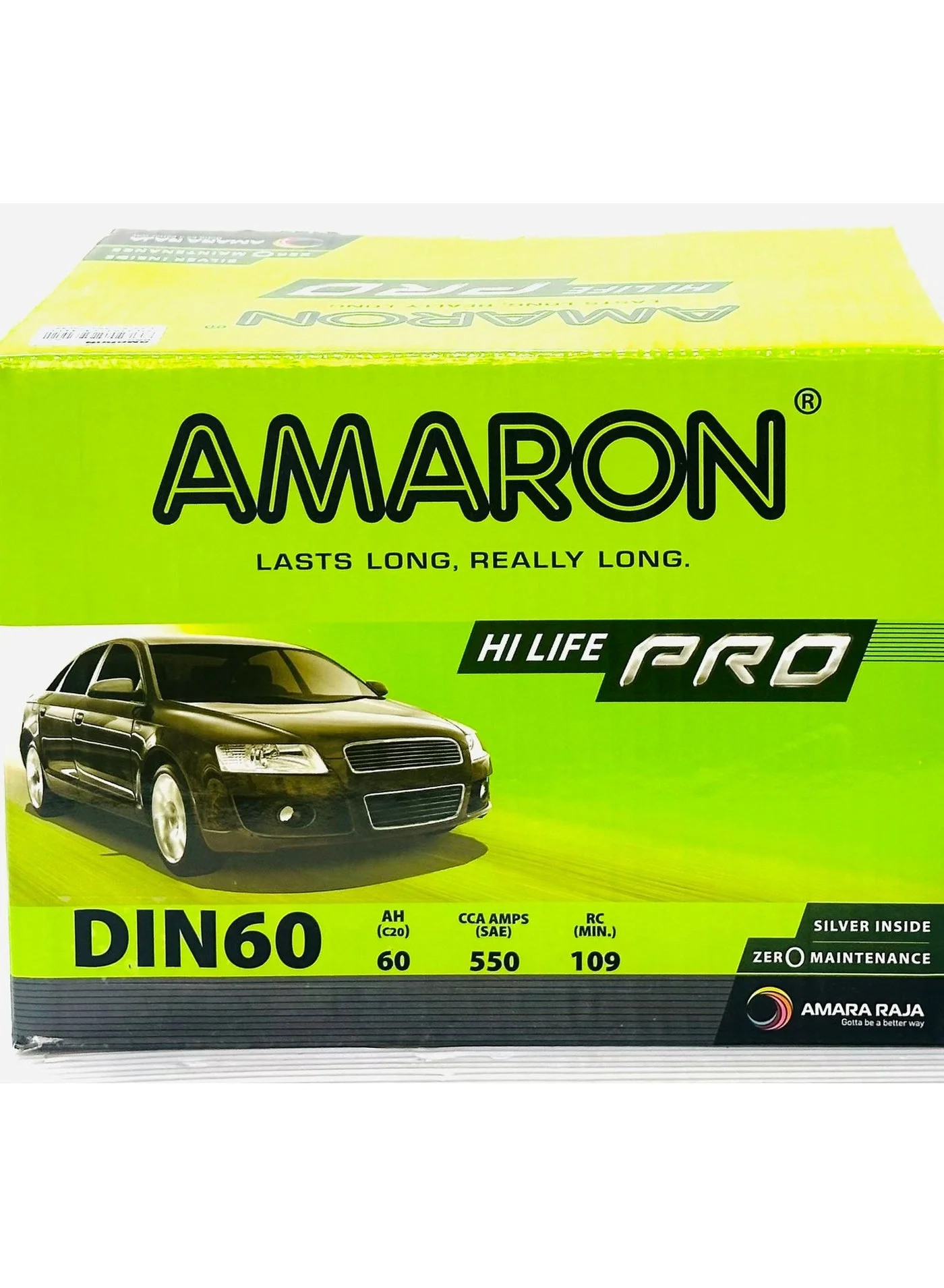Amaron Car Battery 12V 60AH DIN60L LN2 Premium Maintenance-Free Power Source for Passenger Vehicles yizkn