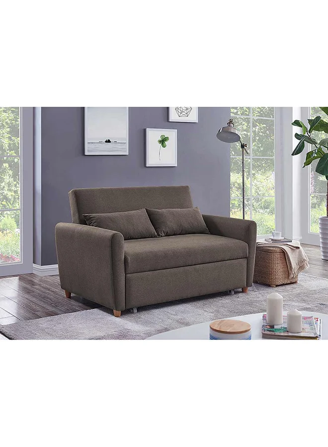 Danube Home Alpha 2 Seater Fabric Convertible Sofa Bed (Brown, 140x86x87.5cm) xeaw6