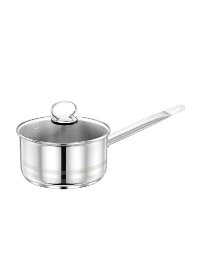 Premium Stainless Steel Sauce Pan with Tempered Glass Lid (14cm) dgs6n