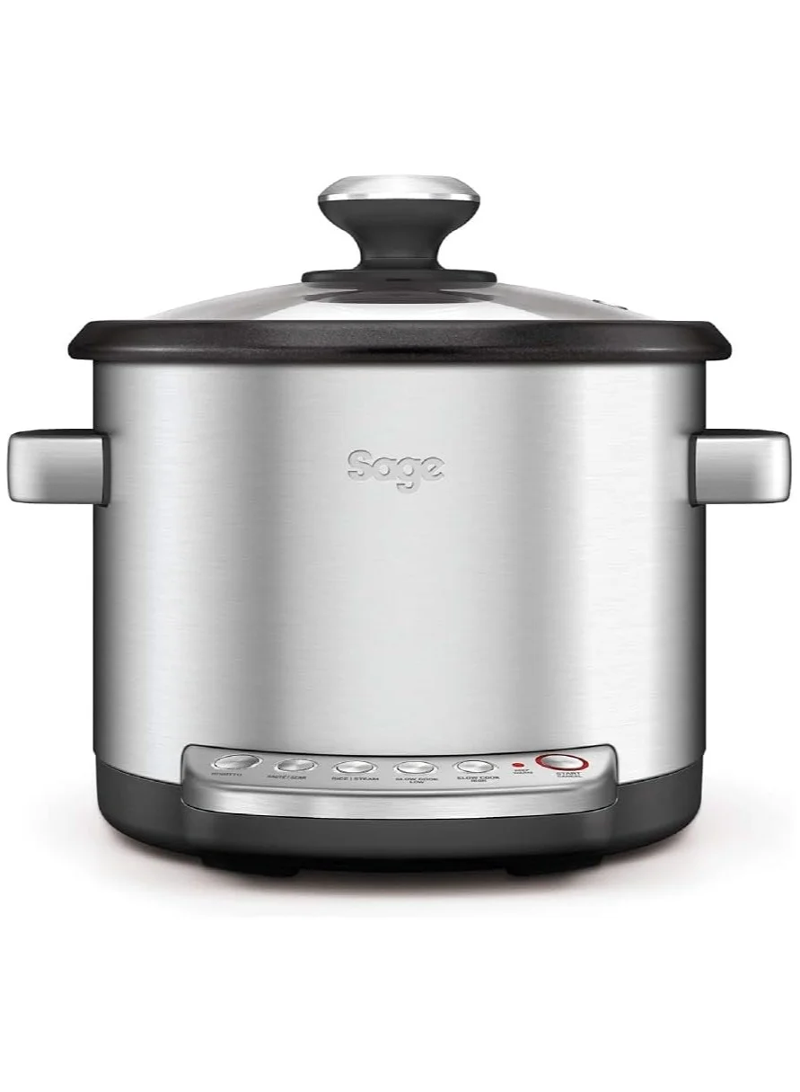 Premium Multi Cooker with Stir-Free Risotto Function, Brushed Stainless Steel Finish, Countertop Kitchen Appliance (1 Unit) 875n0