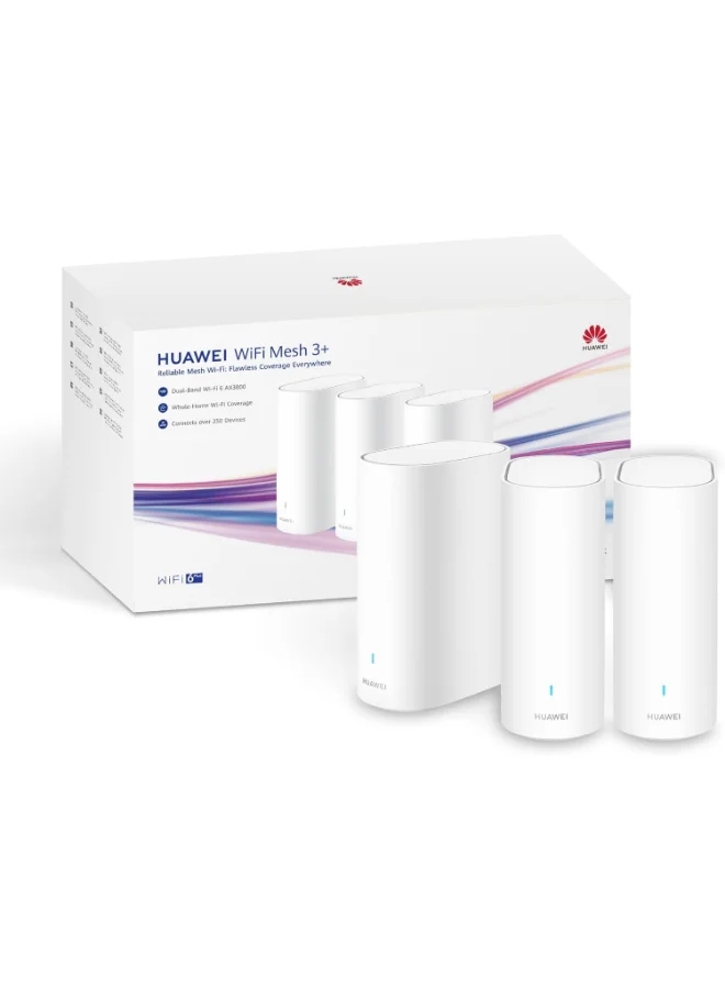 Smart WiFi Mesh System AX3000 Dual-Band Whole-Home Coverage High-Speed Wireless Router (White, 3-Pack) dk0z1
