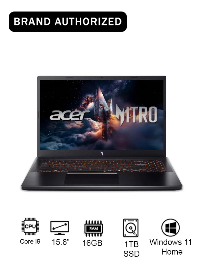 Premium Gaming Laptop 15.6-inch FHD 165Hz Display, Intel Core i9, 16GB RAM, 1TB SSD, Dedicated Graphics, English/Arabic Keyboard (Obsidian Black) of3xm