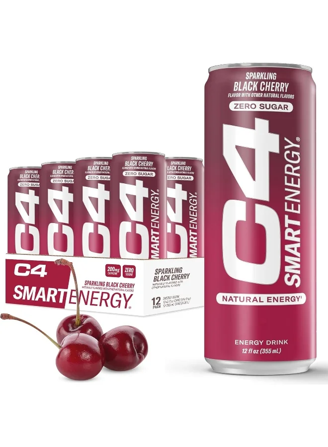Cellucor Smart Energy Drink Black Cherry Flavor Zero Sugar Performance Beverage (12 x 355 mL) o82vb
