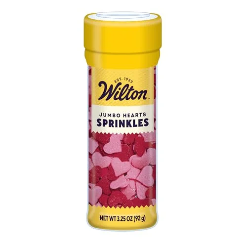 Premium Jumbo Heart Sprinkles for Cakes and Cupcakes (Red and Pink, 907 g) vs3on