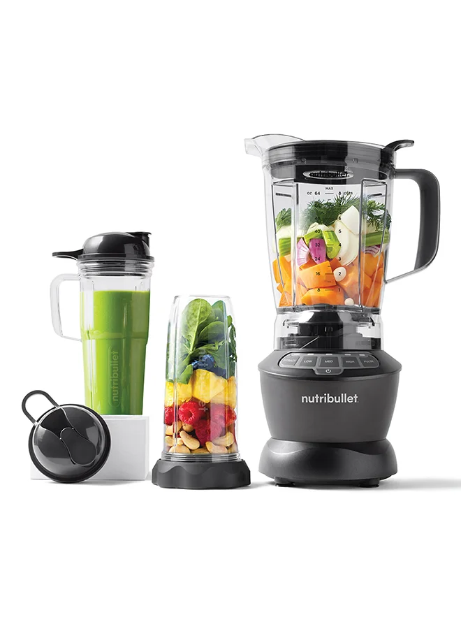 Premium High-Speed Blender System Multi-Function Smoothie Maker with 9-Piece Accessory Set (Dark Grey, 1.8 L, 1200 W) 39alf
