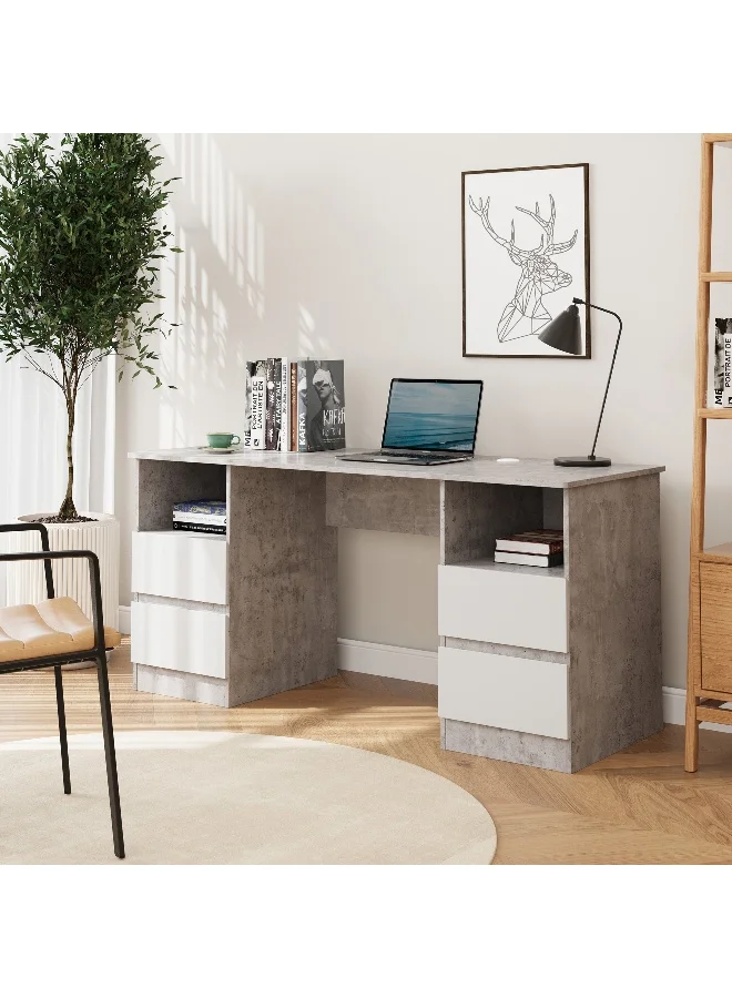 Home Box Alford Patara Large Study Desk with 4 Storage Drawers (120 cm x 60 cm x 75 cm) 5gkzb