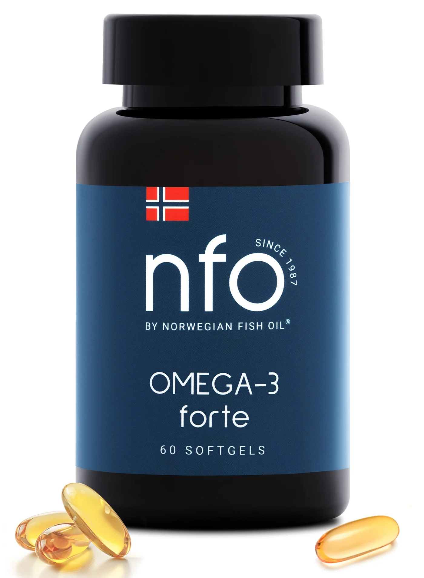 NFO Omega 3 Forte Premium Fish Oil Supplement (60 Capsules) 2hlmj
