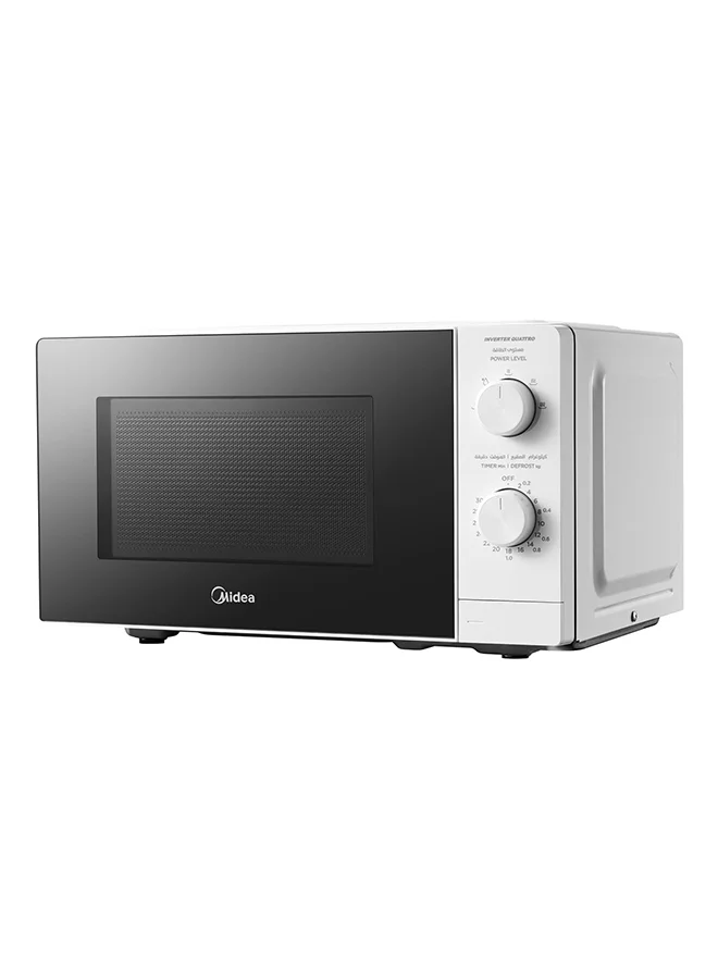 Midea Solo Microwave Oven 20L 700W Freestanding Countertop Kitchen Appliance with Defrost Function (White, 20 L) td2hp