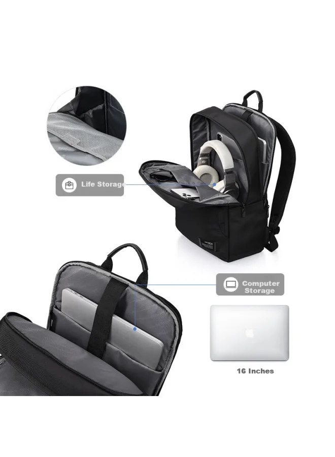 Premium Laptop Backpack for Men and Women Urban Commuter Travel Bag with Antibacterial Lining (16-inch) attv8