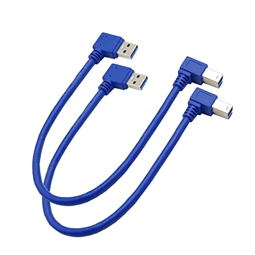 Premium Angled USB 3.0 Printer Cable (90 Degree Right Angle, 30 cm, 2-Pack) u2gpo