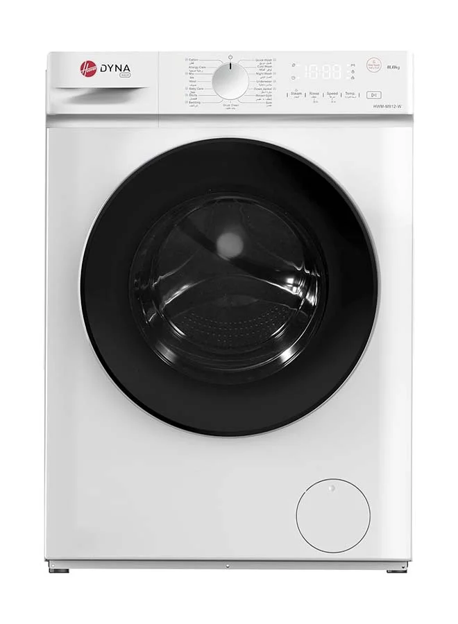HOOVER Freestanding Front Load Washing Machine, Inverter Motor, 1200 RPM, 15 Programs, Knob & Touch Control (White, 8 kg) 8t1a2
