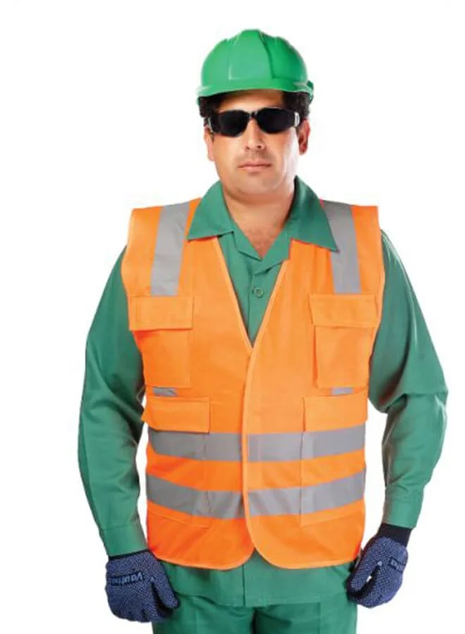 PROMASS Reflective Safety Vest High-Visibility Construction Gear (Green/Grey, Large) ay3a1
