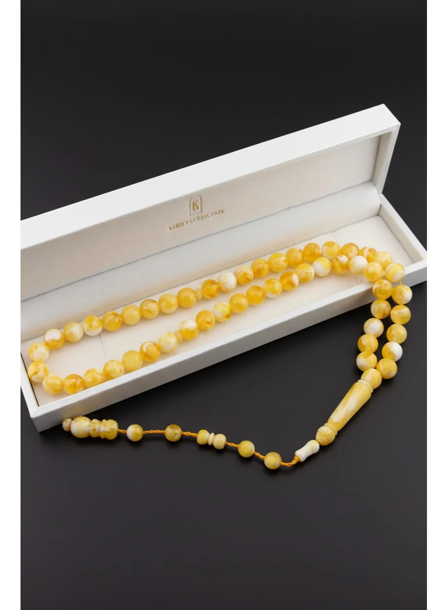 Kamins Collection Amber Resin Prayer Beads Tasbih with Turkish Style Tassel (33 Beads, 10mm) eg04q