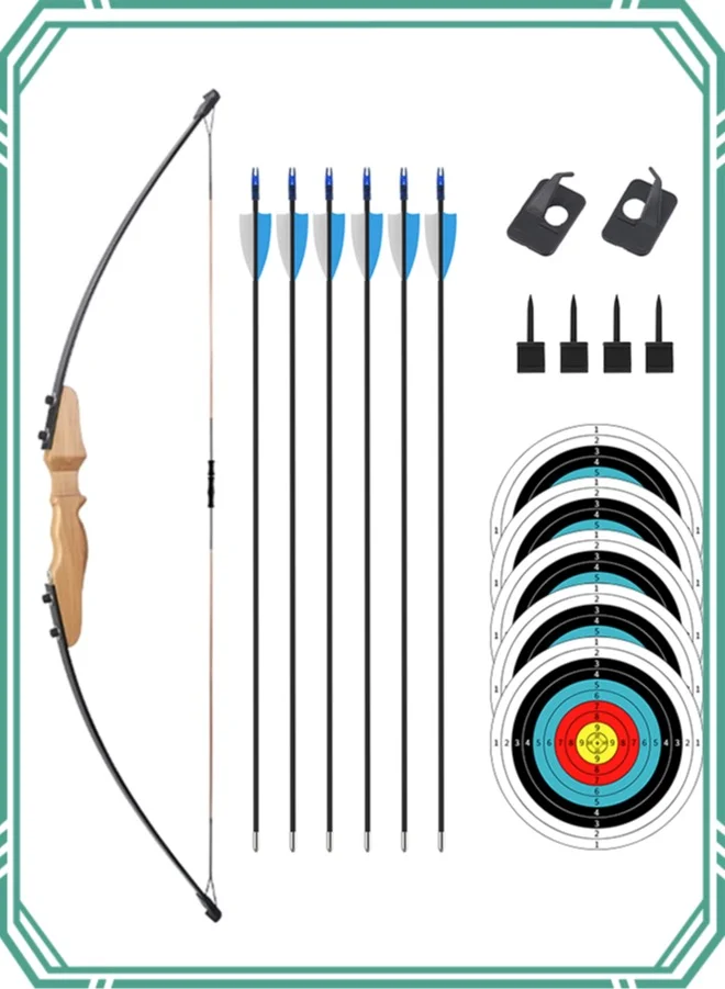 LWANO Youth Bow and Arrow Set for Beginners (6 Arrows, Outdoor Sports Practice Kit) sxqib