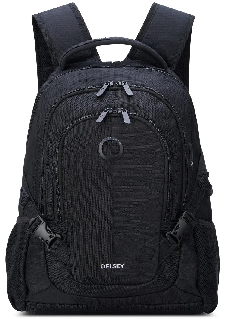 DELSEY Paris Navigator Laptop Backpack (15.6-inch, Black) Premium 2-Compartment School and Travel Bag s0jm5
