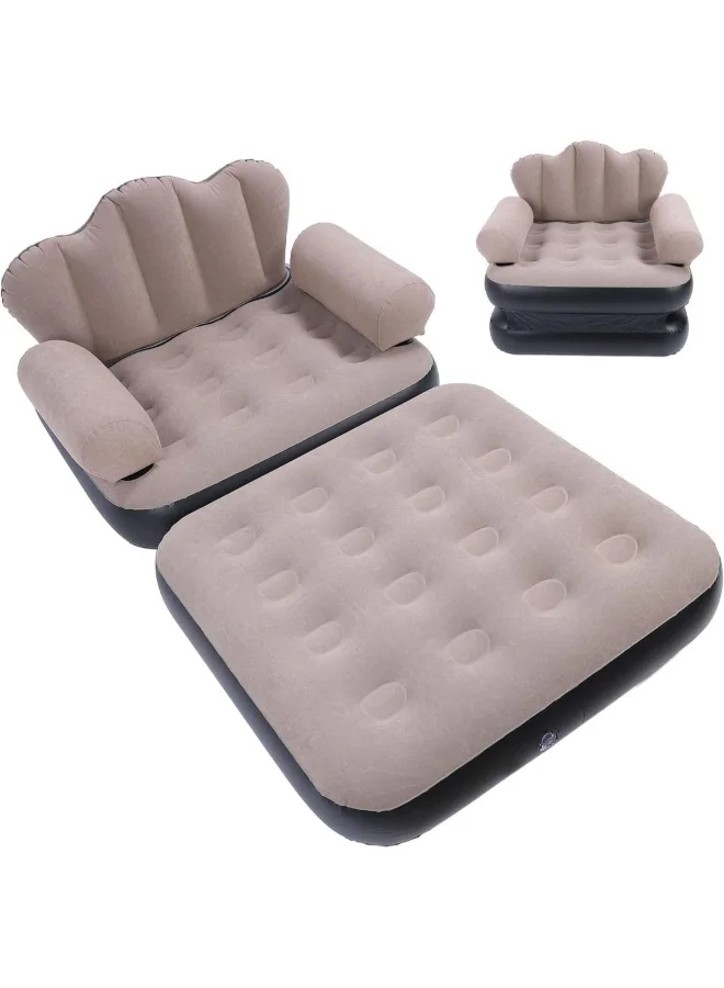 Tradeo 2-in-1 Inflatable Sofa Bed Convertible Air Couch (Flocked Surface, Portable, 190cm x 150cm) f3vhb