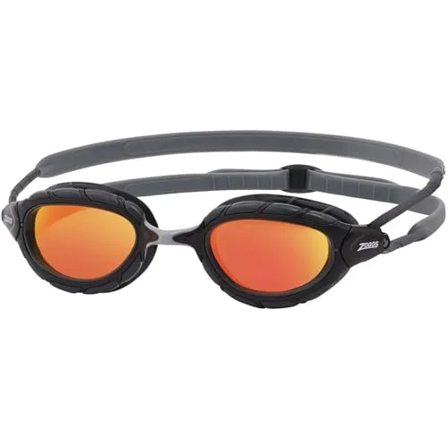 Premium Titanium Swimming Goggles with Mirrored Anti-Fog UV Protection Lenses (Orange, Small) il5ko