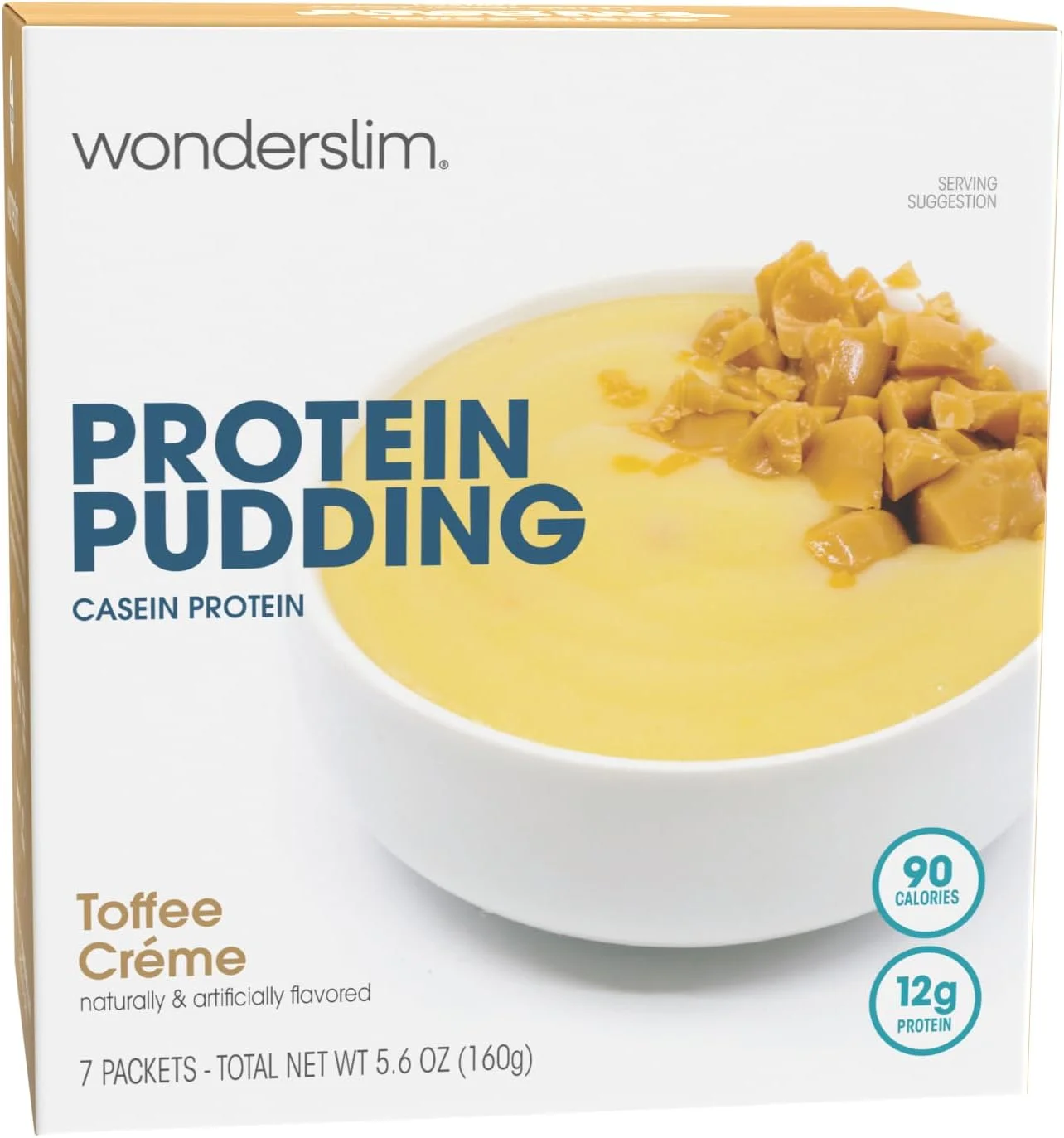 WonderSlim Protein Pudding Toffee Cream Flavor (High Protein Diet Snack, 7 Pack) ye8f4