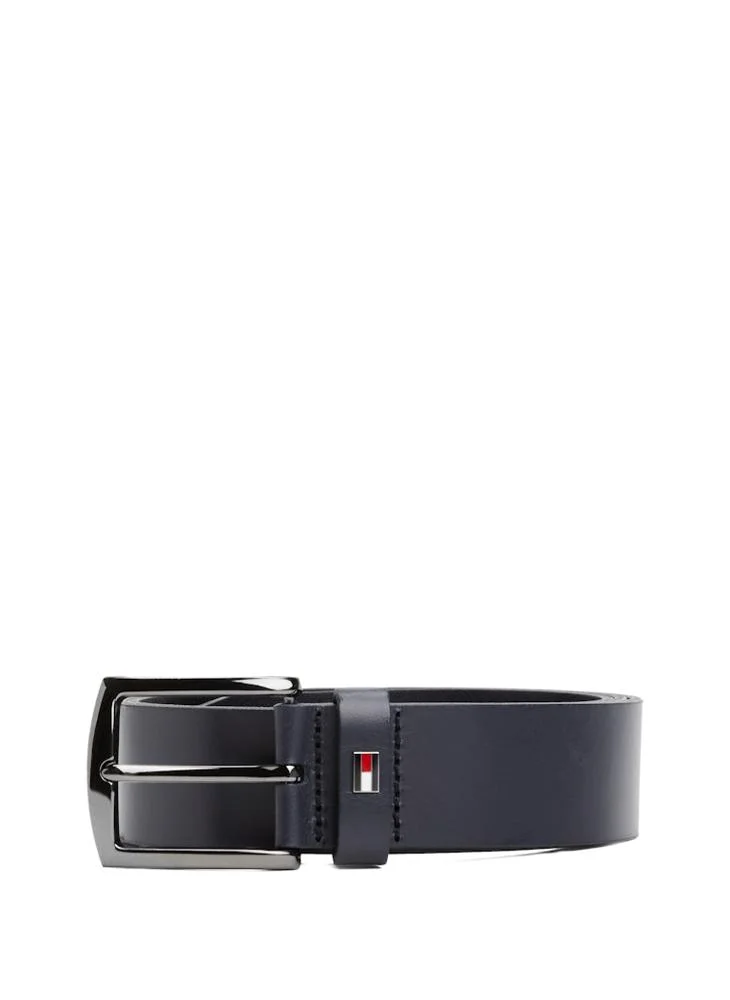 Premium Leather Belt with Enamel Flag Detail for Men (Black, 105 cm) vthmc