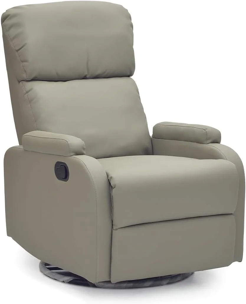 Modern Grey Recliner Chair with 360¡ã Swivel and Rocking Motion ¨C Premium Ergonomic Lazy Sofa for Living Room ycbpg