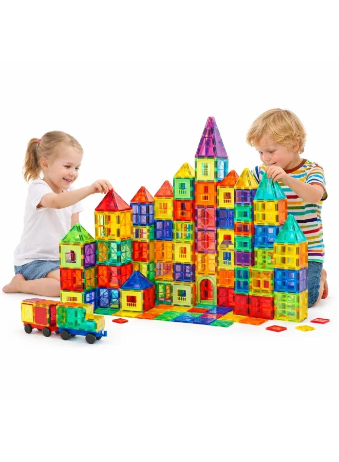 GRAFLO Magnetic Building Tiles 3D Construction Set (Multicolor, 140 Pcs) STEM Educational Toy for Kids o0wm8