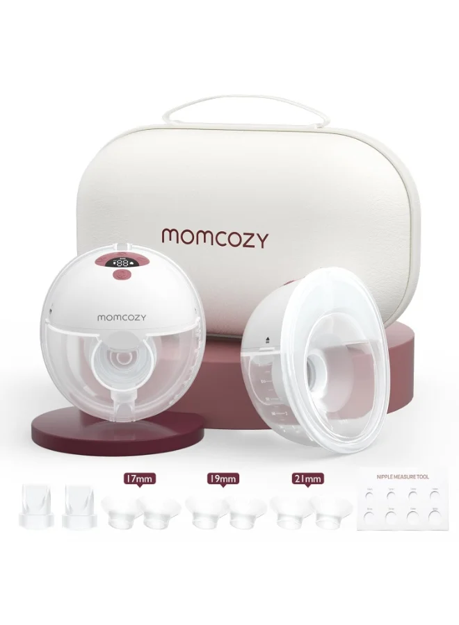 Premium Hands-Free Electric Double Breast Pump Portable Wearable Design with 9 Suction Levels (Red, Pack of 2) couc4