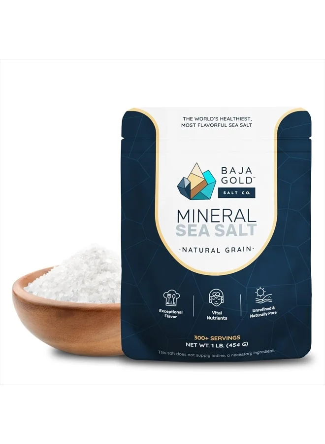 Baja Gold Mineral Sea Salt Natural Grain Crystals Premium Culinary Grade (454 g) 9qp37