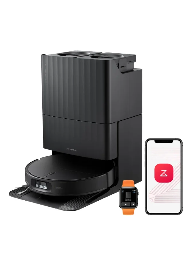 Premium Robot Vacuum and Mop with AI Object Recognition and Auto-Drying System (Black, 8 cm Ultra-Slim) opa4y