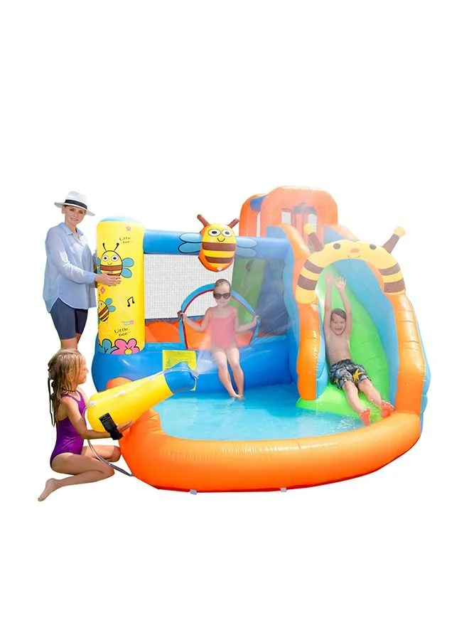 JSAITOYS Inflatable Bounce House with Water Slide and Splash Pool (Premium PVC, Kids Outdoor Play Set) yc03p