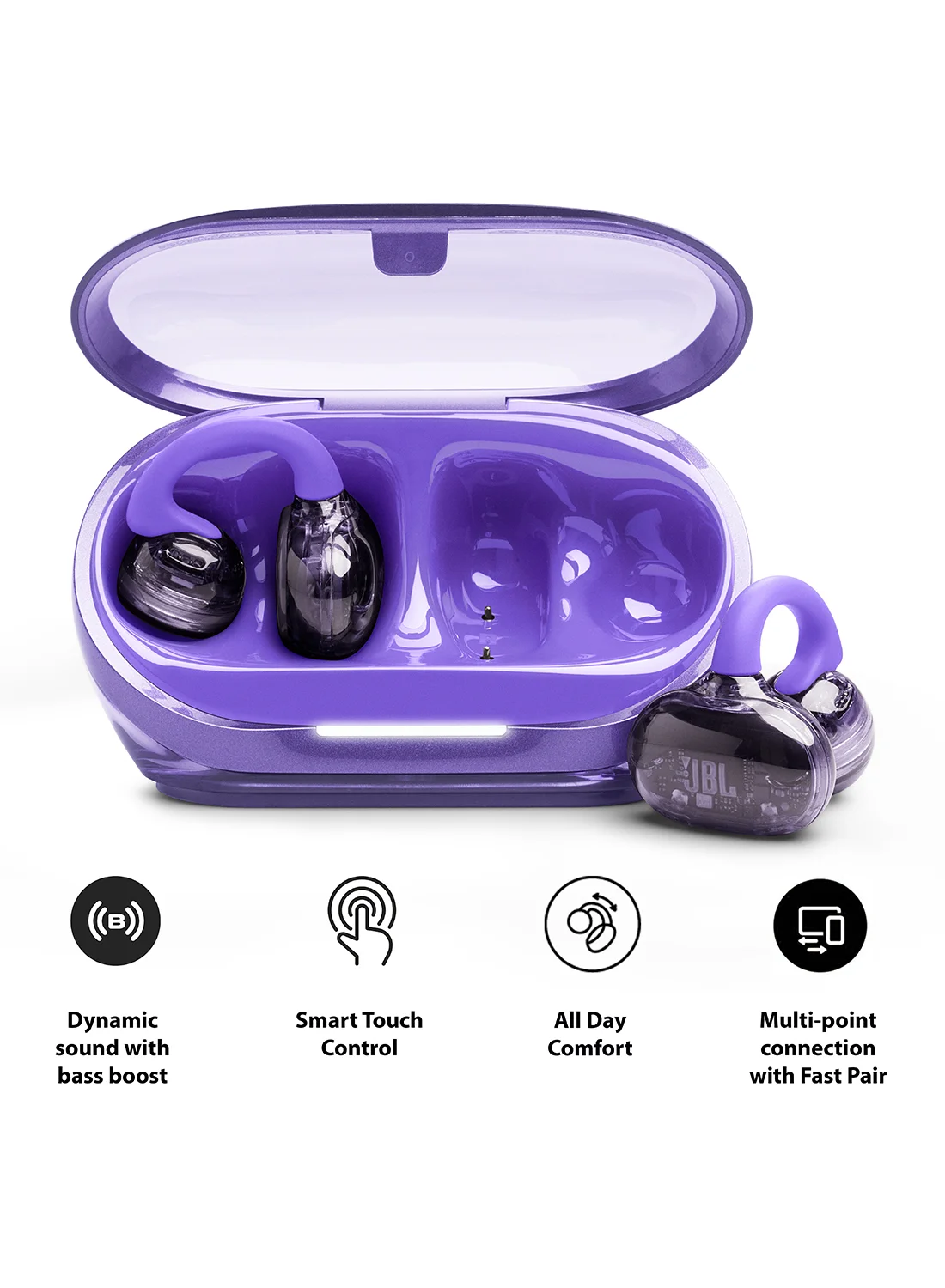 Premium Audio Open-Ear Wireless Headphones SonicArc Design IP54 Water-Resistant (Ghost Purple) t6dz3