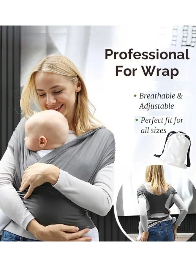HOOKOR Baby Wrap Carrier Hands-Free Infant Sling for Newborns (Breathable, Adjustable, One Size) hujdv