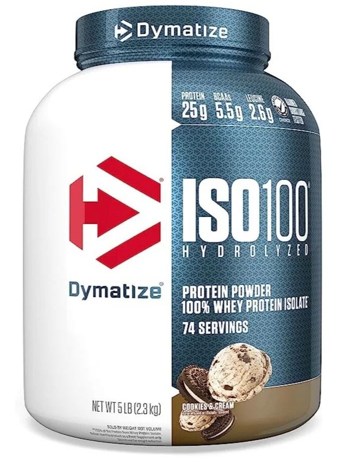 Dymatize ISO100 Hydrolyzed Whey Protein Powder (Cookies and Cream, 2.3 kg) yf5mn