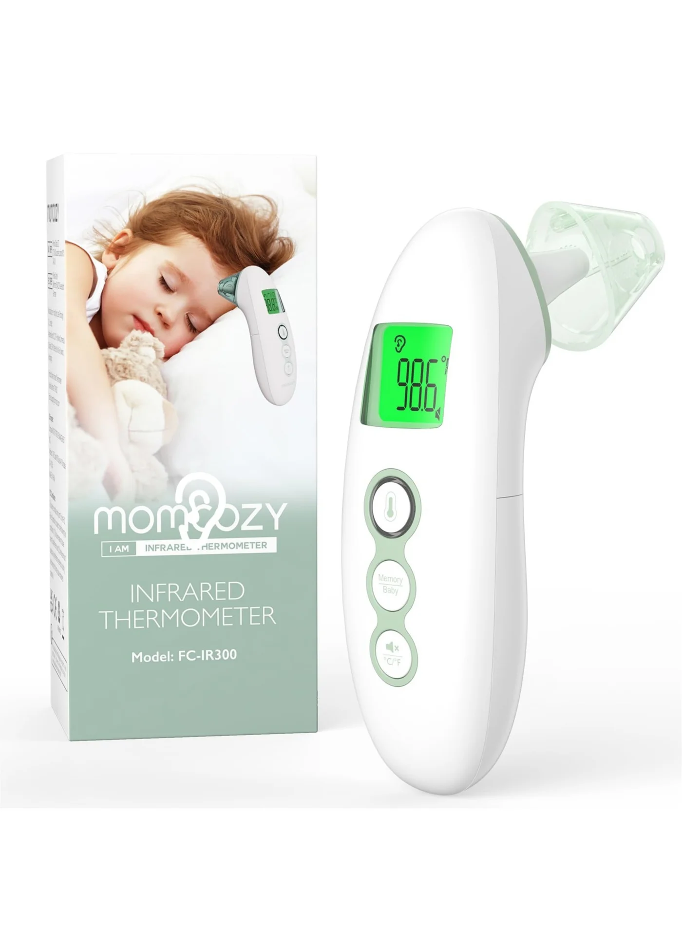 Digital Infrared Forehead and Ear Thermometer, Non-Contact Fever Detection for Adults and Children (1 Pack) jd0bn