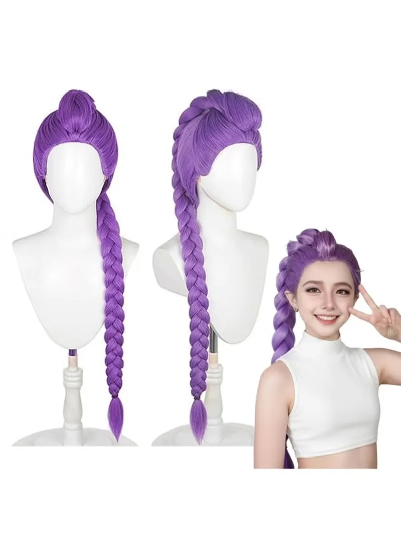 Olayks Demon Hunter Cosplay Wig Premium Synthetic Hair Heat-Resistant Anime Style (One Size) ab3ek