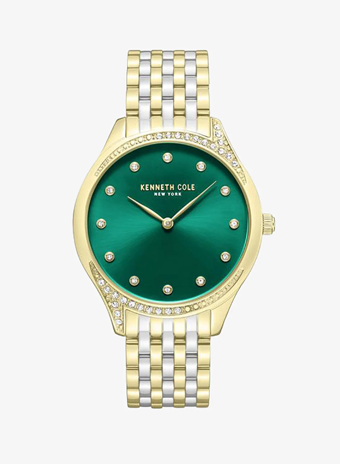 Chelsea Quartz Analog Watch for Women with Green Dial and Two-tone Stainless Steel Bracelet (36mm) k6m32