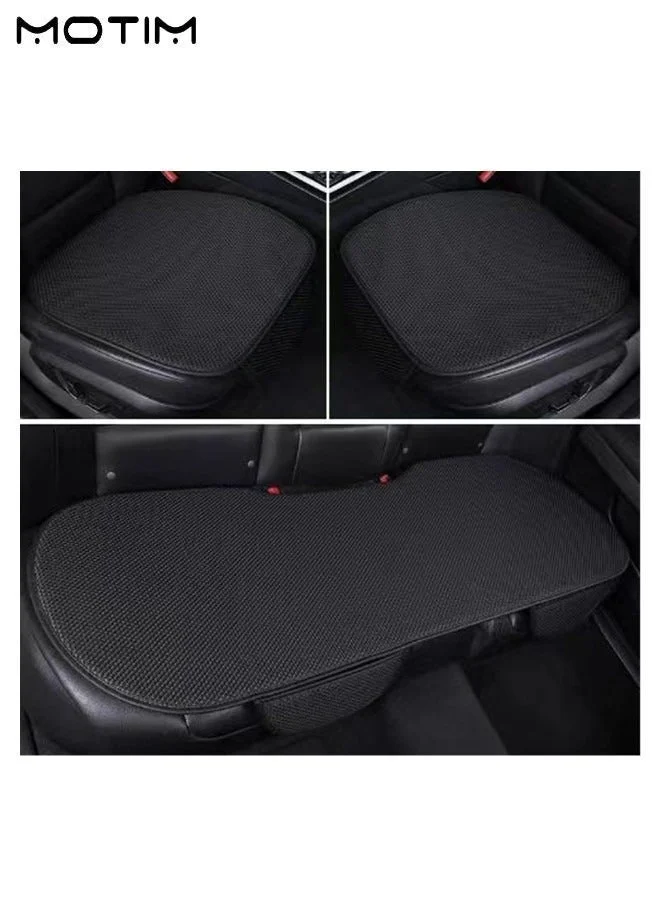 Motim Car Seat Cover Set Breathable Ice Silk Pad with Storage Pocket (3 Pieces, Universal Fit for Cars Trucks SUVs) 44z7b