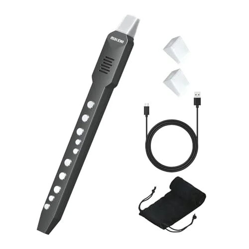 Digital Wind Instrument Electronic EWI MIDI Controller with 10 Musical Tones and Bluetooth Connectivity (Black) v1pfp