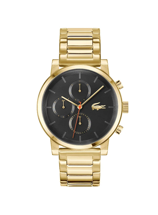 Premium Round Analog Men's Watch with Black Case and Stainless Steel Band (42mm) 05brw