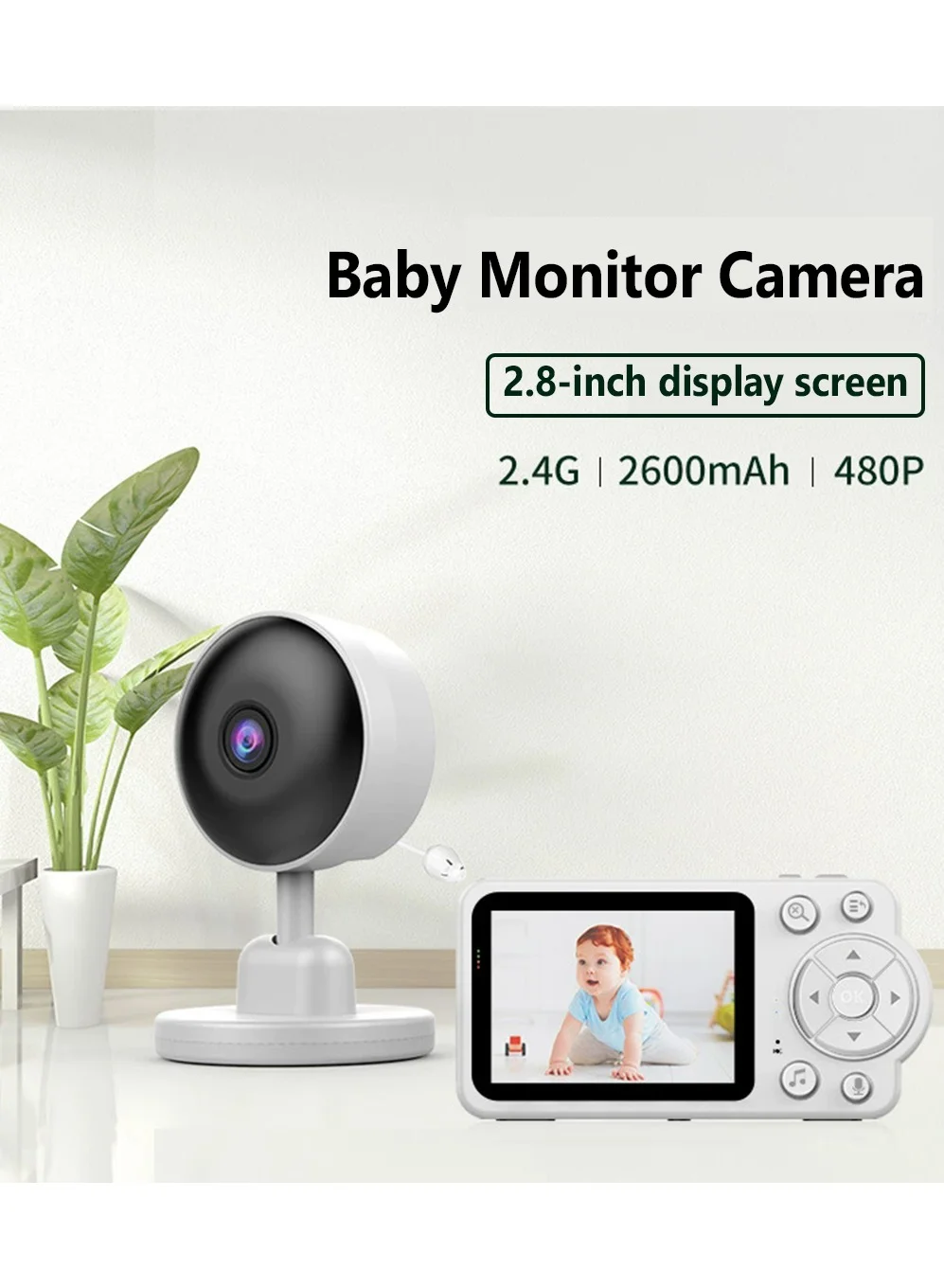 X-level Video Baby Monitor with Camera and Audio (2.8-inch Display, 2600mAh Battery) - Secure No-WiFi Nursery Surveillance System ql0vb