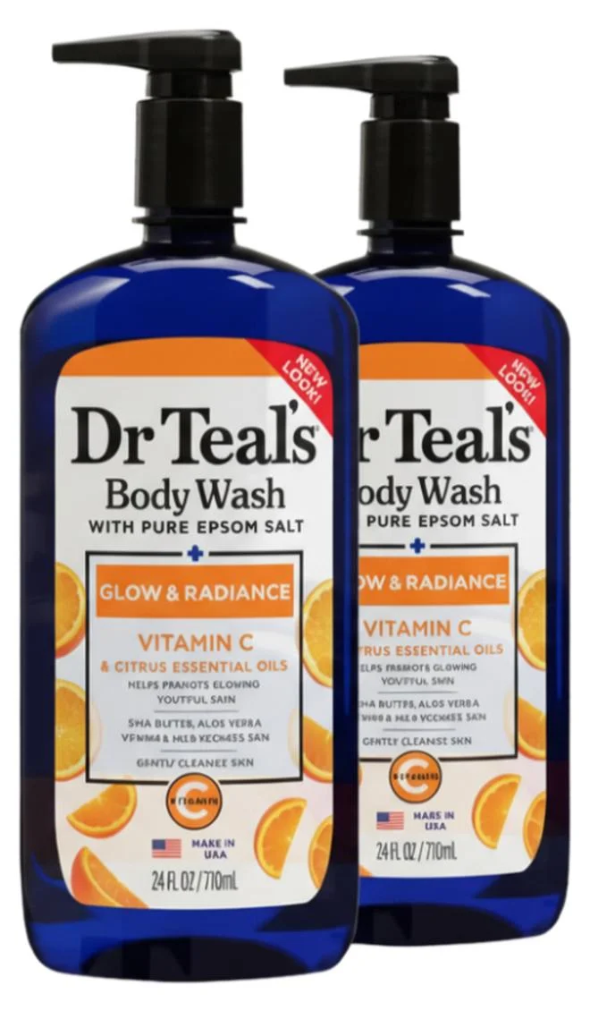 Epsom Salt Body Wash with Vitamin C and Citrus Oils for Hydrated Radiant Skin (710 mL, Pack of 2) kt23v