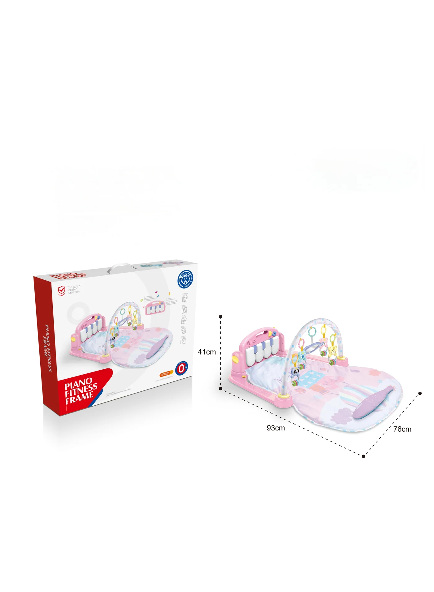 Huanger Piano Fitness Mat Baby Gym Activity Center with Music and Lights (90x43.5x68cm) ggr1b